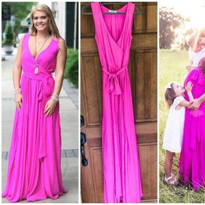 Karlie Fuschia Sash Dress